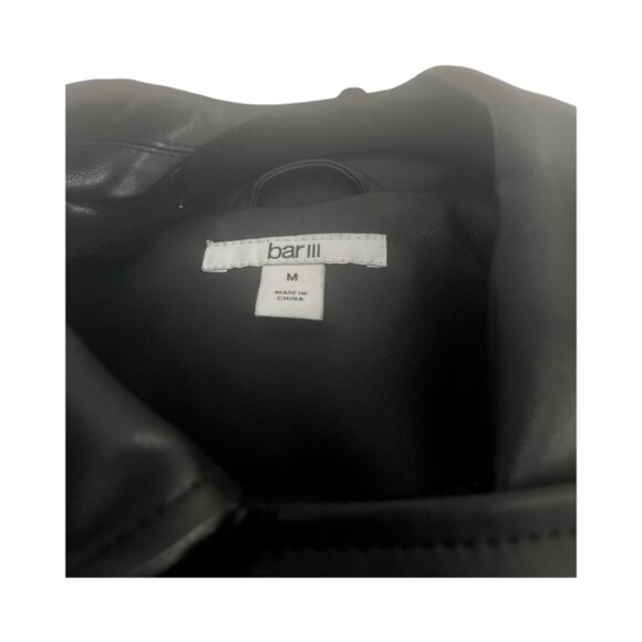 Bar III Faux Leather Mojo Jacket Black Size M - Picture 4 of 5